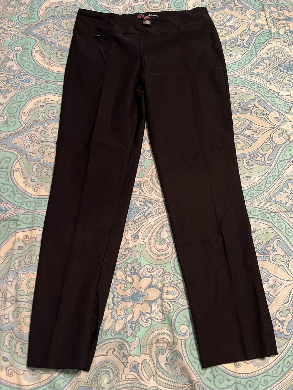 Peck & Peck Black Straight-Leg Dress Pants